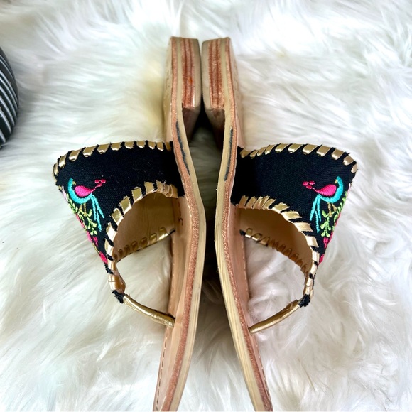 JACK ROGERS 1960 Embroidered Textile and Leather Thong Sandals, 8 - Picture 6 of 10